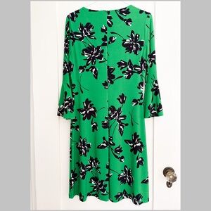 Tommy Hilfiger Green Floral Bell Sleeve Shift Dress Size S